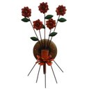 Ver imagem 1 de Arandela em Ferro com Flores Rustica para Parede de Sala de TV e Jantar - Laranja