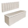 Kit Cabeceira Painel e Calçadeira Baú Casal King 1,95m Londres Suede Bege Dal Poz Estofados - 1