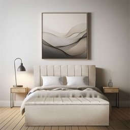 Kit Cabeceira Painel e Calçadeira Baú Casal King 1,95m Londres Suede Bege Dal Poz Estofados - 2