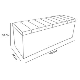 Kit Cabeceira Painel e Calçadeira Baú Casal King 1,95m Londres Suede Bege Dal Poz Estofados - 8