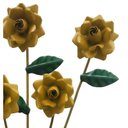 Ver imagem 6 de Luminária de Artesanato em Ferro de Parede com Flores Artesanais Rustica - Amarelo