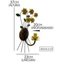 Ver imagem 2 de Luminária de Artesanato em Ferro de Parede com Flores Artesanais Rustica - Amarelo