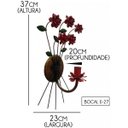 Ver imagem 2 de Luminária de Artesanato em Ferro de Parede com Flores Artesanais Rustica - Vermelho escuro