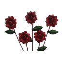 Ver imagem 6 de Luminária de Artesanato em Ferro de Parede com Flores Artesanais Rustica - Vermelho escuro