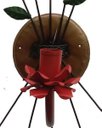 Ver imagem 3 de Luminária de Artesanato em Ferro de Parede com Flores Artesanais Rustica - Vermelho escuro
