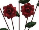 Ver imagem 5 de Luminária de Artesanato em Ferro de Parede com Flores Artesanais Rustica - Vermelho escuro