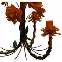Ver mais imagens de Lustre Artesanal de Ferro com Flores Rustico para Sala de Estar - Laranja