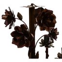 Ver imagem 3 de Lustre Artesanal de Ferro com Flores Rustico para Sala de Estar - Verniz