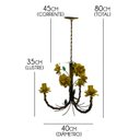 Ver imagem 2 de Lustre Rustico de Ferro com Florzinhas Artesanais Artesanato Mineiro - Amarelo