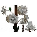 Ver imagem 6 de Lustre Rustico de Ferro com Florzinhas Artesanais Artesanato Mineiro - Branco