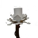 Ver mais imagens de Lustre Rustico de Ferro com Florzinhas Artesanais Artesanato Mineiro - Branco