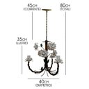 Ver imagem 2 de Lustre Rustico de Ferro com Florzinhas Artesanais Artesanato Mineiro - Branco