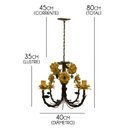 Ver imagem 2 de Lustre Artesanal de Metal Envelhecido Decoração de Ambiente Alegre - Amarelo