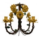 Ver imagem 1 de Lustre Artesanal de Metal Envelhecido Decoração de Ambiente Alegre - Amarelo