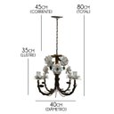 Ver imagem 3 de Lustre Artesanal de Metal Envelhecido Decoração de Ambiente Alegre - Branco