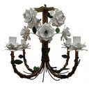 Ver imagem 1 de Lustre Artesanal de Metal Envelhecido Decoração de Ambiente Alegre - Branco