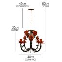 Ver imagem 3 de Lustre Artesanal de Metal Envelhecido Decoração de Ambiente Alegre - Laranja