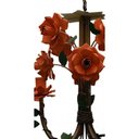 Ver imagem 7 de Lustre Artesanal de Metal Envelhecido Decoração de Ambiente Alegre - Laranja