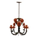 Ver imagem 2 de Lustre Artesanal de Metal Envelhecido Decoração de Ambiente Alegre - Laranja