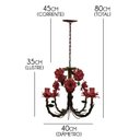 Ver imagem 2 de Lustre Artesanal de Metal Envelhecido Decoração de Ambiente Alegre - Vermelho escuro