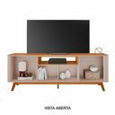 Ver imagem 5 de Rack para TV até 70 Polegadas MDF 180cm Pés em Madeira Maciça Bancada Detalhes Curvos e Oslo