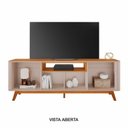 Ver imagem 5 de Rack para TV até 70 Polegadas MDF 180cm Pés em Madeira Maciça Bancada Detalhes Curvos e Oslo