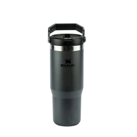 Copo Térmico Inox 900ml com Canudo Flip Straw Gelado 12h:preto