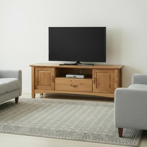 Rack Madeira Maciça 2 Portas Rustico para Tv 60 Polegadas