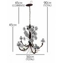 Ver imagem 2 de Lustre Artesanal Direto da Fábrica com Flores de Ferro para Varanda e Cozinha - Branco