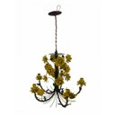 Ver imagem 3 de Lustre de Teto Simples Decorativo com Flores em Metal para Sala - Amarelo