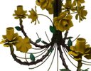 Ver imagem 6 de Lustre de Teto Simples Decorativo com Flores em Metal para Sala - Amarelo