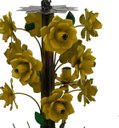 Ver imagem 5 de Lustre de Teto Simples Decorativo com Flores em Metal para Sala - Amarelo