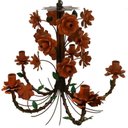 Ver imagem 1 de Luminária Bonita de Ferro para Sala de Estar e Copa com Flores Rustica - Laranja