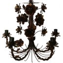 Ver imagem 1 de Luminária Bonita de Ferro para Sala de Estar e Copa com Flores Rustica - Verniz