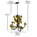 Ver imagem 3 de Luminária Bonita de Ferro para Sala de Estar e Copa com Flores Rustica - Amarelo