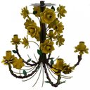 Ver imagem 1 de Luminária Bonita de Ferro para Sala de Estar e Copa com Flores Rustica - Amarelo