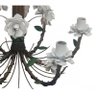 Lustre Rustico em Ferro Artesanal com Flores para Area Gourmet - Branco - 6