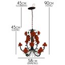 Ver imagem 3 de Lustre Rustico em Ferro Artesanal com Flores para Area Gourmet - Laranja