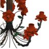Lustre Rustico em Ferro Artesanal com Flores para Area Gourmet - Laranja - 6