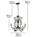 Ver imagem 3 de Lustre Flores em Ferro Artesanal para Sala de Visita e Jantar Rustico - Branco