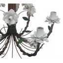 Ver imagem 6 de Lustre Flores em Ferro Artesanal para Sala de Visita e Jantar Rustico - Branco