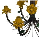 Ver imagem 6 de Lustre Flores em Ferro Artesanal para Sala de Visita e Jantar Rustico - Amarelo
