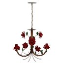 Ver imagem 2 de Lustre de Ferro Simples Rustico Corredor de Apartamento com Flores - Vermelho