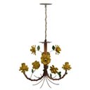 Ver imagem 2 de Lustre de Ferro Simples Rustico Corredor de Apartamento com Flores - Amarelo
