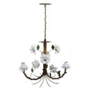 Ver imagem 2 de Lustre de Ferro Simples Rustico Corredor de Apartamento com Flores - Branco