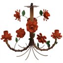 Ver imagem 1 de Lustre de Ferro Simples Rustico Corredor de Apartamento com Flores - Laranja