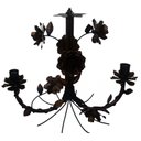 Ver imagem 1 de Lustre de Ferro Simples Rustico Corredor de Apartamento com Flores - Verniz