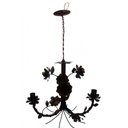 Ver imagem 3 de Lustre de Ferro Simples Rustico Corredor de Apartamento com Flores - Verniz