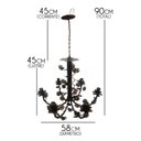 Ver imagem 2 de Lustre para Sala Colonial Artesanato Mineiro Pendente de Flores - Verniz