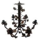 Ver imagem 1 de Lustre para Sala Colonial Artesanato Mineiro Pendente de Flores - Verniz
